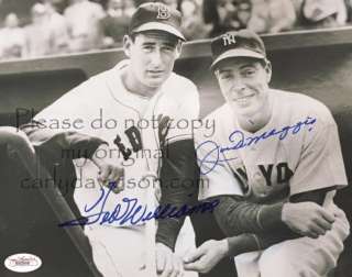 Joe DiMaggio Ted Williams Rare Yankee Clipper Ltd JSA  