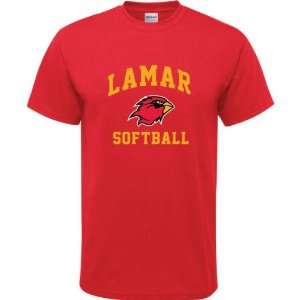 Lamar Cardinals Red Youth Softball Arch T Shirt  Sports 