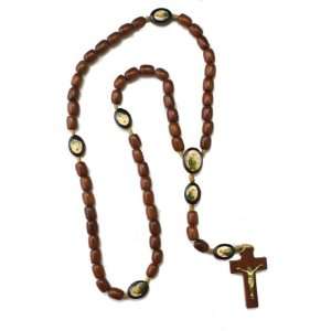  Mens St Jude Solid Jatoba Wood Rosary  Made in Brazil 