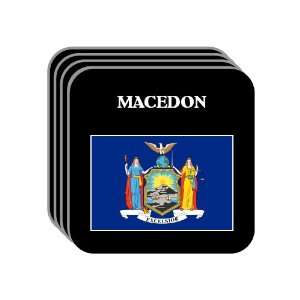 US State Flag   MACEDON, New York (NY) Set of 4 Mini Mousepad Coasters