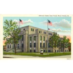 1950s Vintage Postcard   Jefferson County Court House   Mount Vernon 