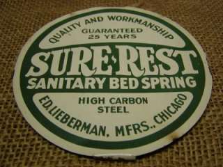 Vintage Sure Rest Bed Sign  Antique Old Signs Store  