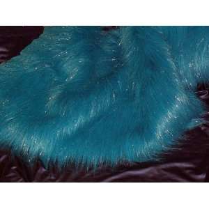  Long Bright Blue Faux Fur with Lurex 