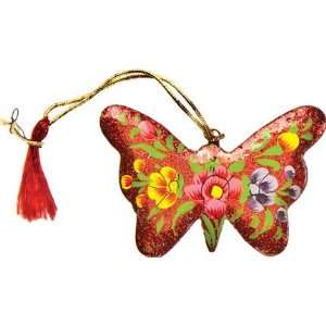  Red Floral Butterfly Ornament