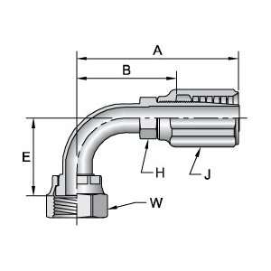  Parker 1id 1 5/16x12fm 90l 42series Jic37 Hose Ftg