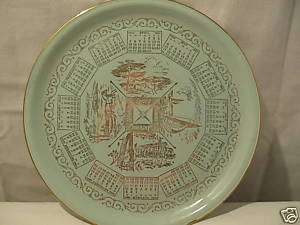 Homer Laughlin Jubilee 1953 Calender Plate Gold Design  