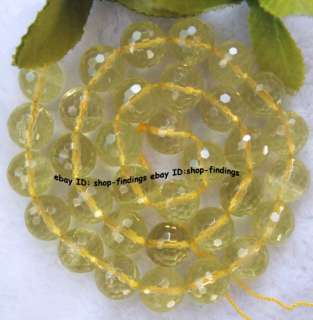 12mm cut natural lemon quartz round loose Beads 15  