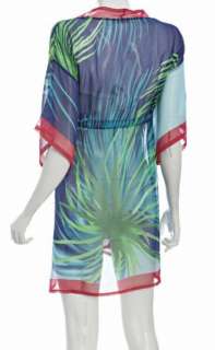 Gottex Silk Chiffon Printed Kimono Sleeve Swimsuit Cover Up OS NWT $ 