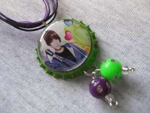 Justin Bieber Bottle Cap Necklace or Cell Phone Charm   Style JB03 
