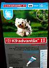 K9 ADVANTIX II TICKS FLEA TREATMENT FOR DOGS 11 20LBS,6 PACK, NEW 