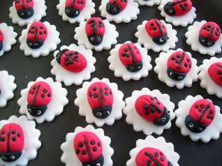 20 Lady Bugs / Lady Birds Cup cake Toppers, Decorations  