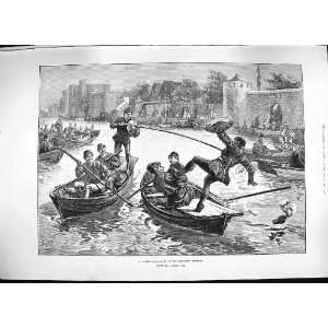   1889 WATER TOURNAMENT FIFTEENTH CENTURY BOAT JOUSTING