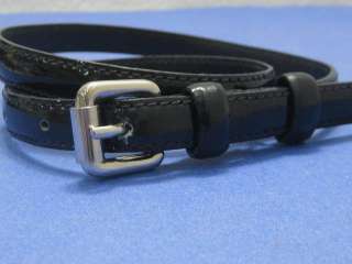 Black Patent Leather Moschino Ladies Skinny Belt (26 30  
