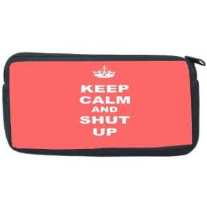 Keep Calm and Shut Up   Tropical Pink Color Neoprene Pencil Case 