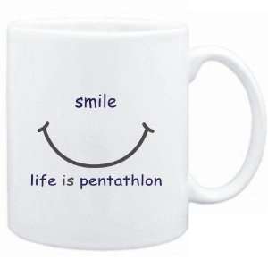Mug White  SMILE  LIFE IS Pentathlon  Sports  Sports 