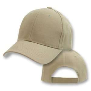  Khaki Tan Plain Adjustable Velcro Baseball Cap Hat Sports 