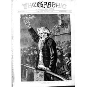   1891 Scene General Booth Lecturing Emigration Scheme