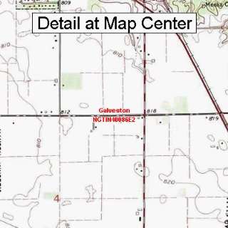  USGS Topographic Quadrangle Map   Galveston, Indiana 