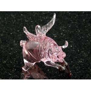  Paul Labrie   Hanging Pig with Heart Art Glass Sculpture 