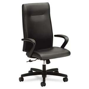   Executive High Back Chair, Black Leather Upholstery