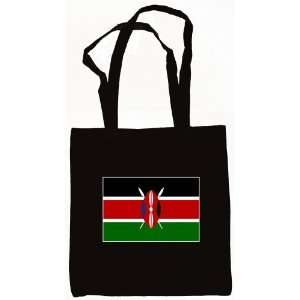  Kenya, Kenyan Flag Tote Bag Black 