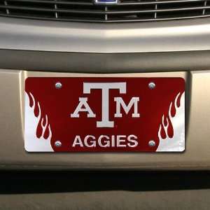  Texas A&M Aggies Maroon Mirrored Flame License Plate 