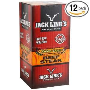 Jack Links Beef Steak, Kickin Cajun, 1 Ounce Packages (Pack of 12 