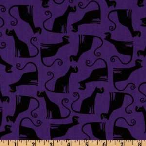  44 Wide Eerie Alley Cats Purple Fabric By The Yard Arts 