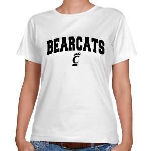  Cincinnati Bearcats Ladies White Logo Arch Classic Fit T 