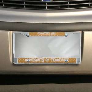   Orange Polka Dot Chrome License Plate Frame