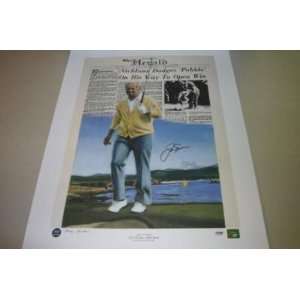  JACK NICKLAUS 72 US OPEN PB BEACH SIGNED LITHOGRAPH PSA 