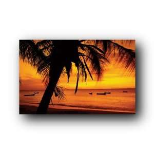  Sunset Beach Boats Poster Paradise Ocean 33403