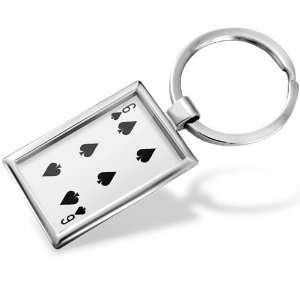 Keychain Six of Spades   Six / card game   Hand Made, Key chain ring