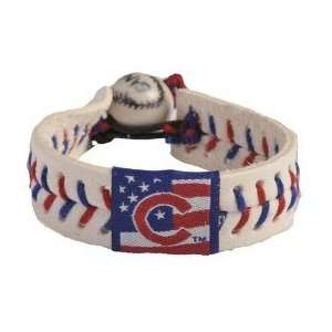  Chicago Cubs Stars and Stripes Baseball Stitch Bracelet 