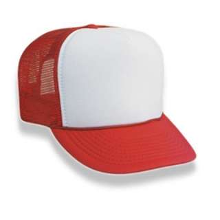  Retro Foam & Mesh Trucker Baseball Hat, Red/ White 