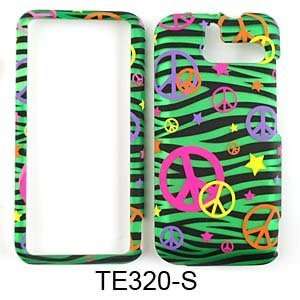 CELL PHONE CASE COVER FOR HTC ARRIVE 7 PRO TRANS PEACE SIGNS ON GREEN 