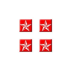    Nautical Star White Red   Set of 4 Badge Stickers Electronics