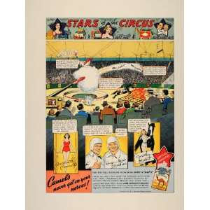  1937 Ad Camel Cigarettes Zacchini Brothers Circus Ring 