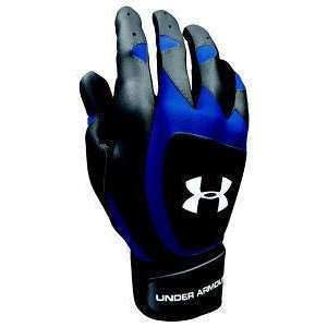  Under Armour The Cage Batting Gloves   Black/Royal   Small 