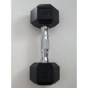  10 lb. Hex Dumbbells with Rubber Encased Heads (Pair 