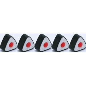 Iwako Sushi Roll Erasers, a Set of 5 Pieces, Made in Japan 
