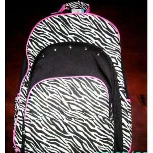  Justice Limited Too Zebra Print backpack hot pink accents 