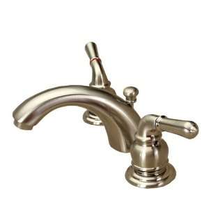 Dynasty Hardware C Spout Widespread Faucet With Deco Levers Satin 