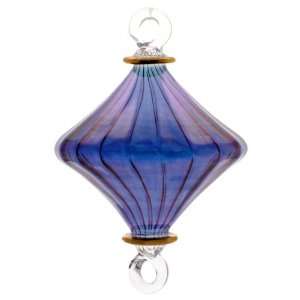  Hand made Glass Ornament   Purple   X833   package of 6 ornaments 