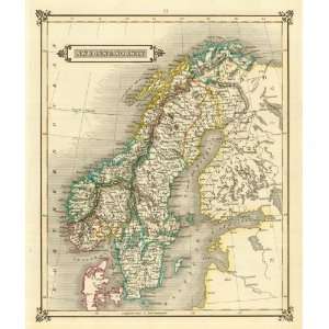    Lizars 1831 Antique Map of Sweden & Norway