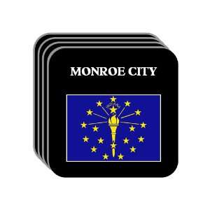  US State Flag   MONROE CITY, Indiana (IN) Set of 4 Mini 