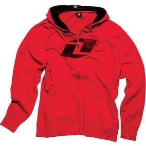    One Industries Gritty Zip Up Hoody   2X Large/Red Automotive