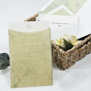  Green Floral Invitation Sleeve