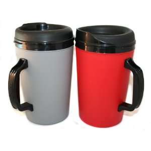  2 ThermoServ Foam Insulated Coffee Mugs 34 oz (1) Red & (1 