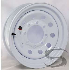  16 x 6 White Painted Steel Modular Trailer Wheel 8 x 6.50 